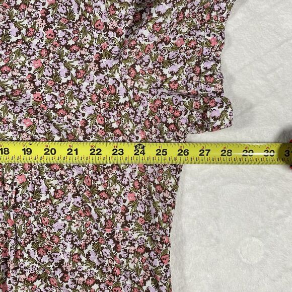 Cj Banks Women's Plus Sz 2X Loop Button Down Shirt Floral Boho Summer Cotton - Picture 6 of 7